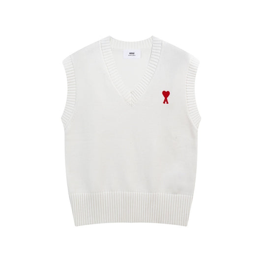 AMI Paris Ami De Coeur Sweater Vest "White"