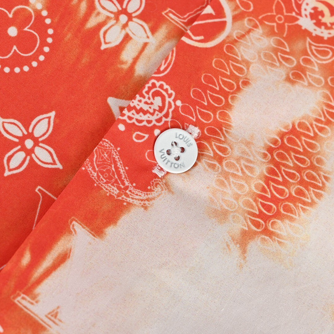 Louis Vuitton Monogram Bandana Short Shirt "Orange-White"