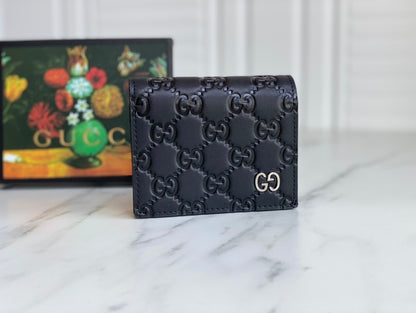 Gucci GG Embossed Leather Card Case Wallet