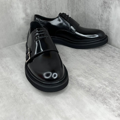 Dior Leather Derby Monk Strap Shoes "Black"
