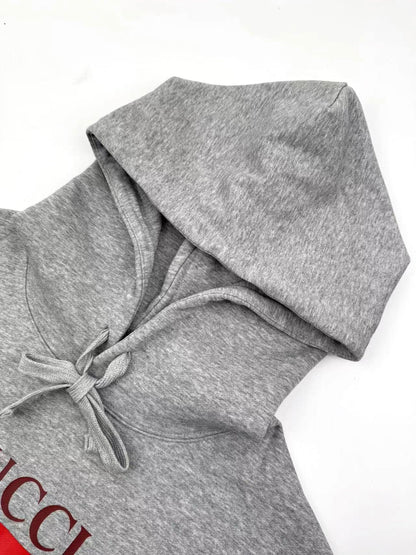 Gucci Printed Cotton Jersey Hoodie "Grey"