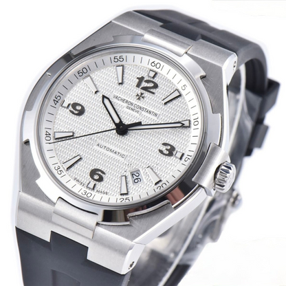 Vacheron Constantin 42mm Black Rubber Strap White Dial