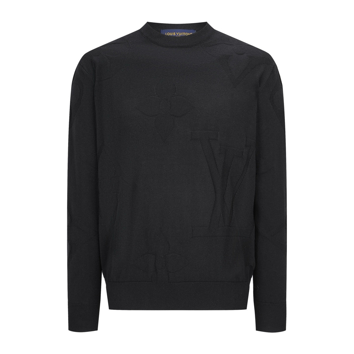 Louis Vuitton Monogram Long-Sleeved Cotton Crewneck "Black"