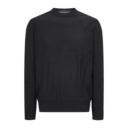 Louis Vuitton Monogram Long-Sleeved Cotton Crewneck "Black"