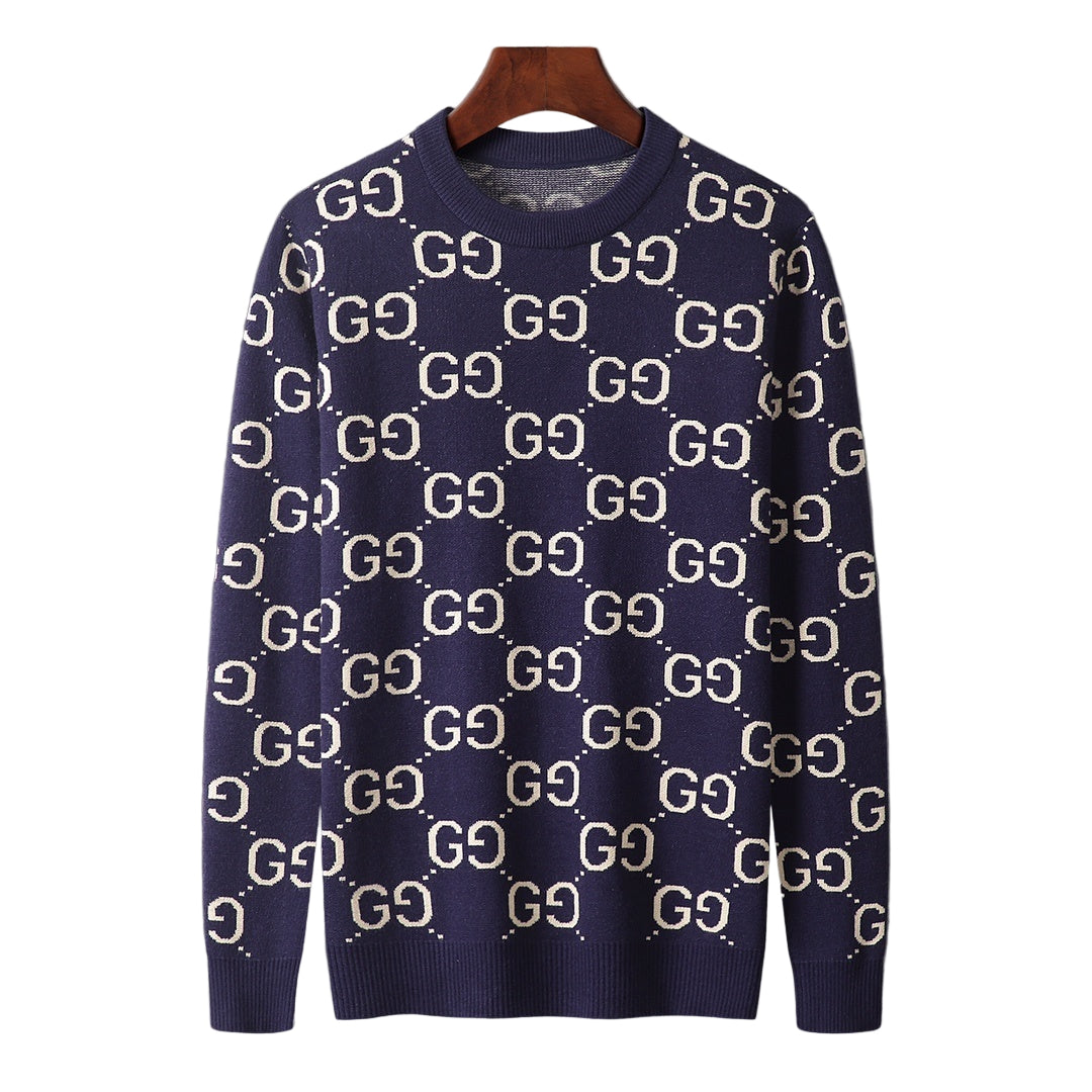 Gucci Sweater "Navy Blue-Beige"