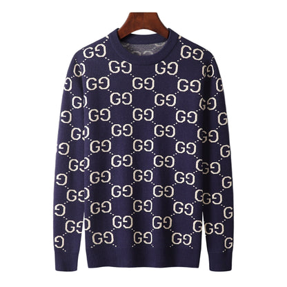 Gucci Sweater "Navy Blue-Beige"
