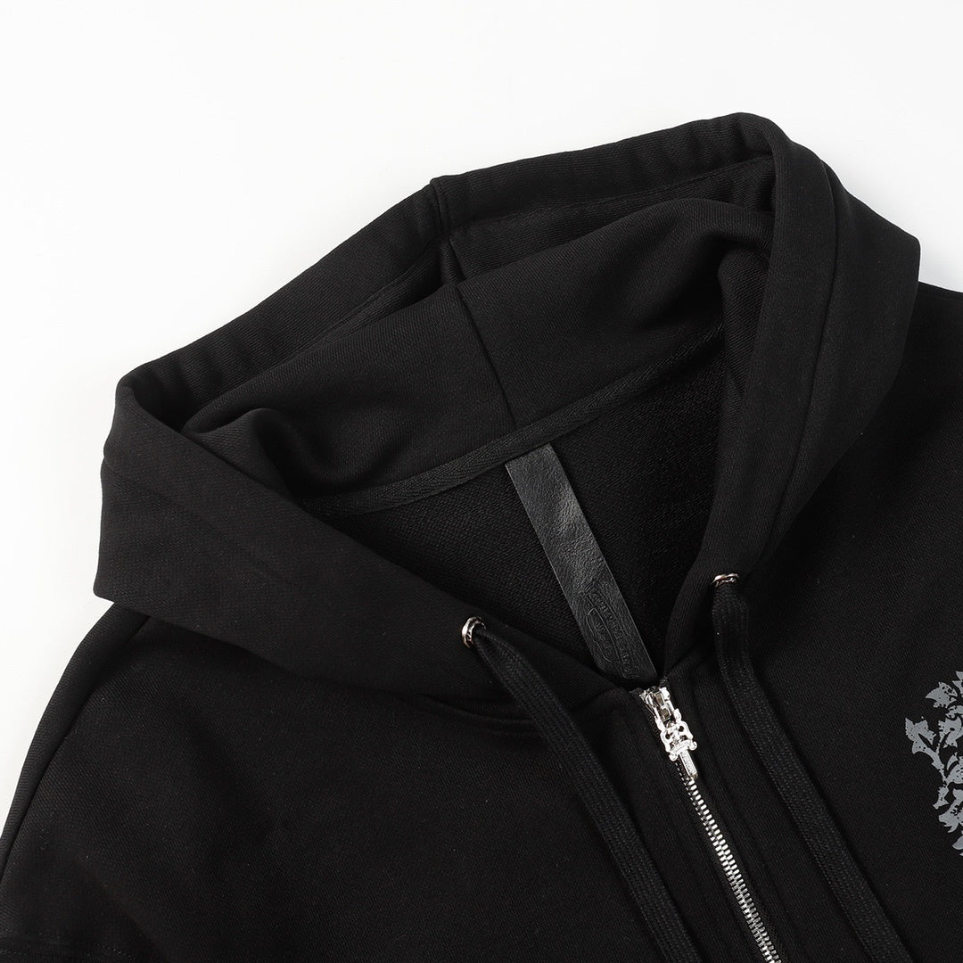 Chrome Hearts Zip-Up Hoodie "Black-Grey-White"