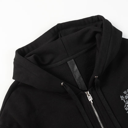 Chrome Hearts Zip-Up Hoodie "Black-Grey-White"