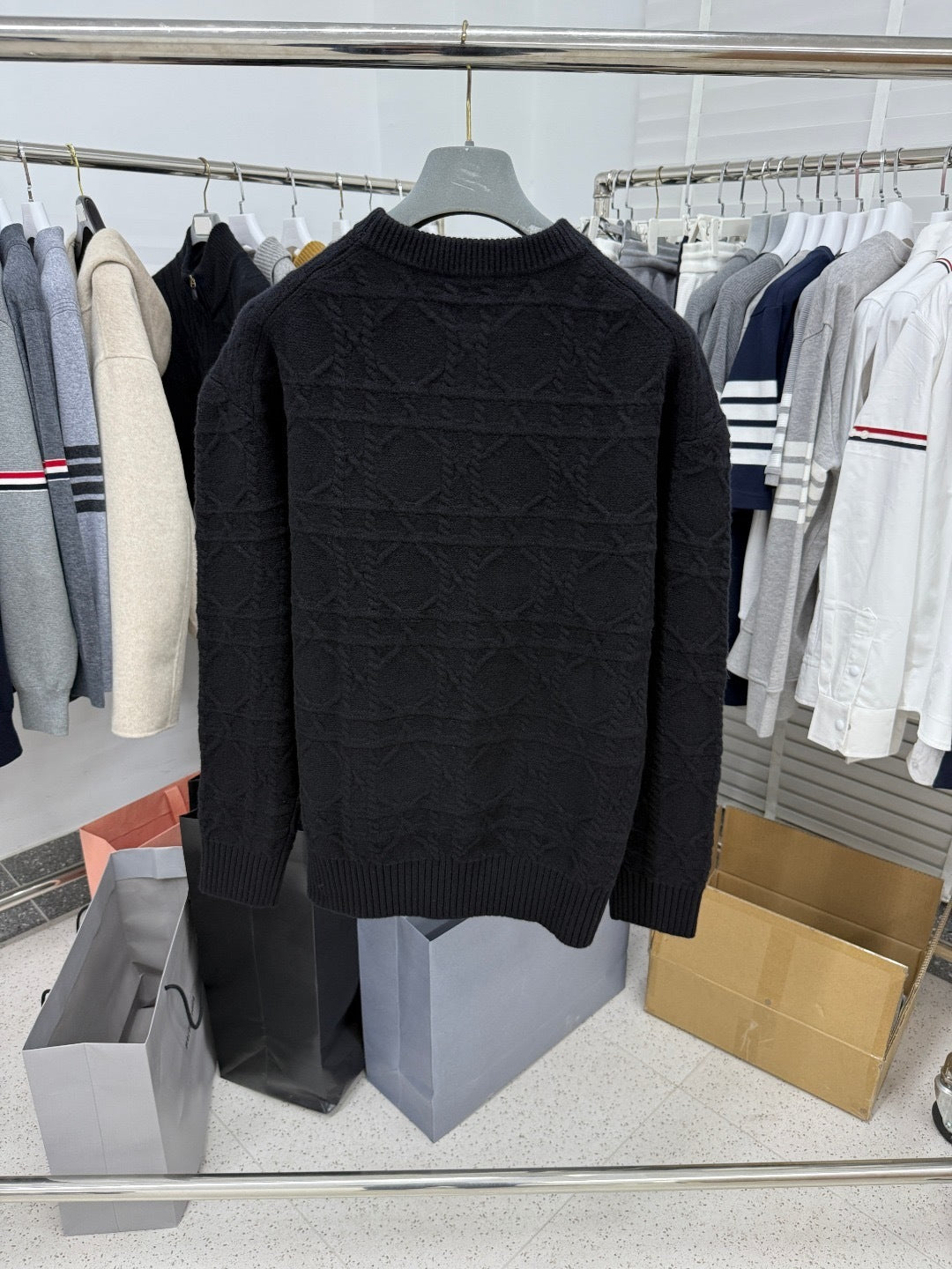 Dior Icons Cannage Sweater "Black Cashmere Knit"