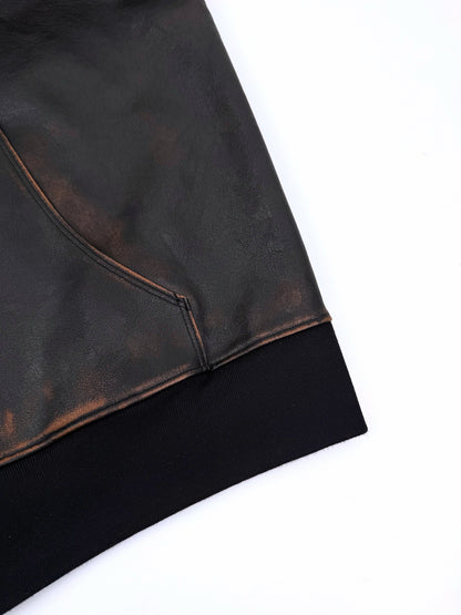 Prada Nappa Leather Hoodie "Black"
