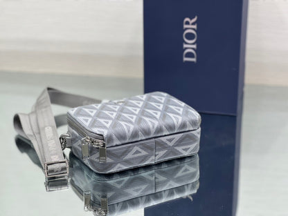Dior CD Diamond Zipped Pouch with Strap