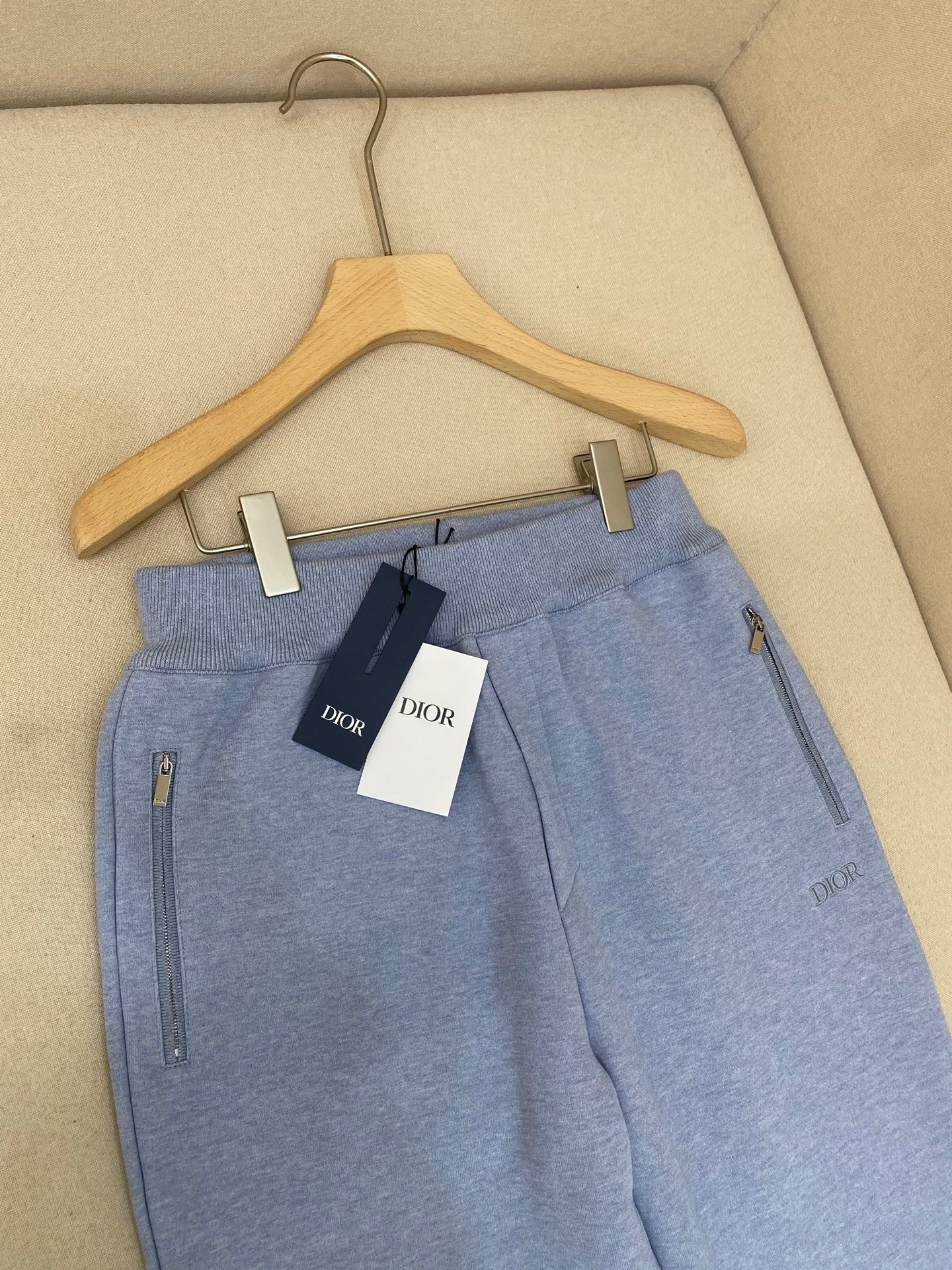 Dior Track Pants "Gray Cotton and Cashmere Knit"