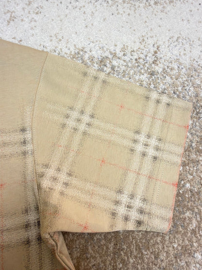 Burberry Gradient Check Cotton T-Shirt "Sand Beige"
