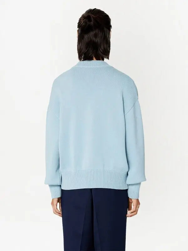 AMI Paris Ami De Coeur Cardigan "Pastel Blue"