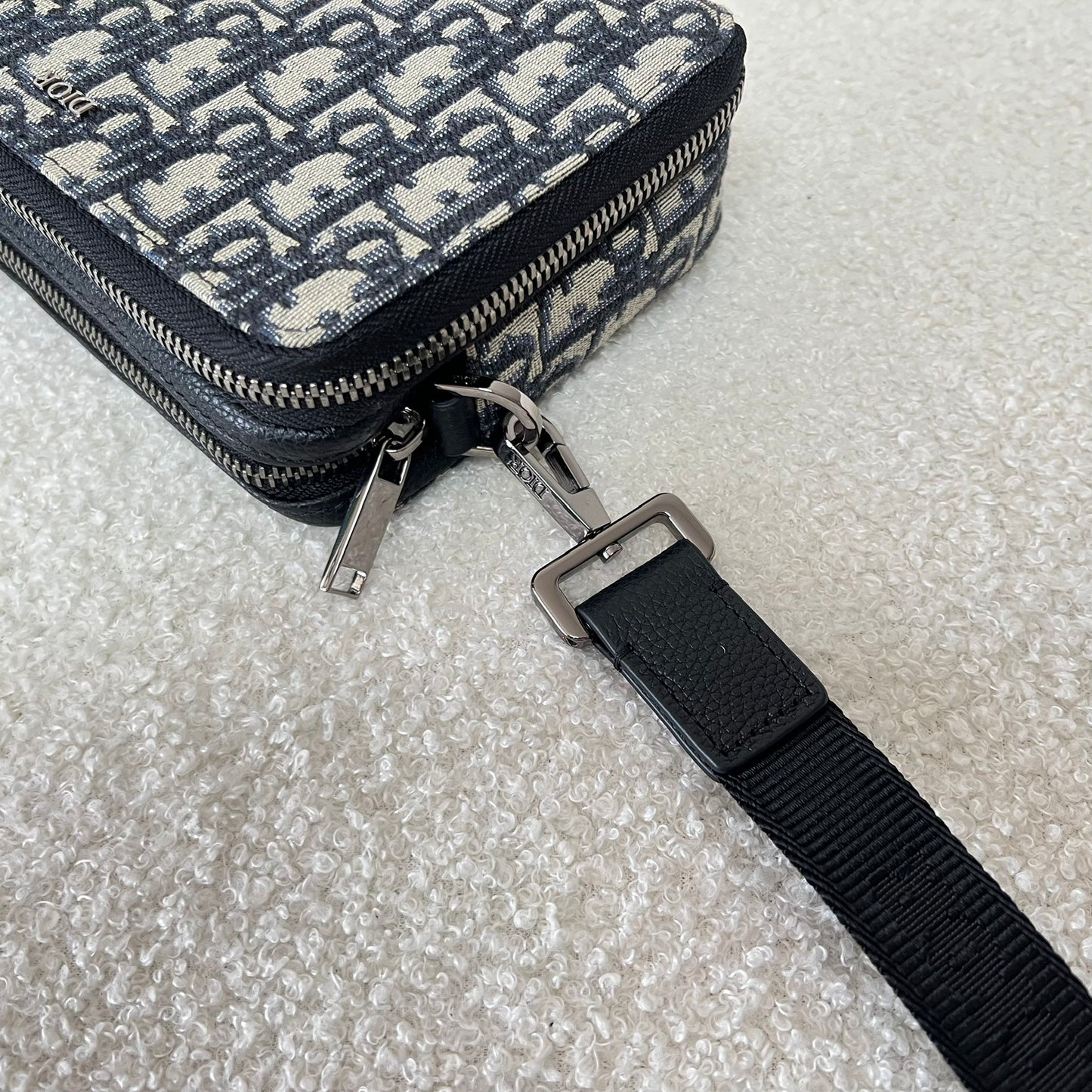 Dior Oblique Jacquard Zipped Pouch with Strap