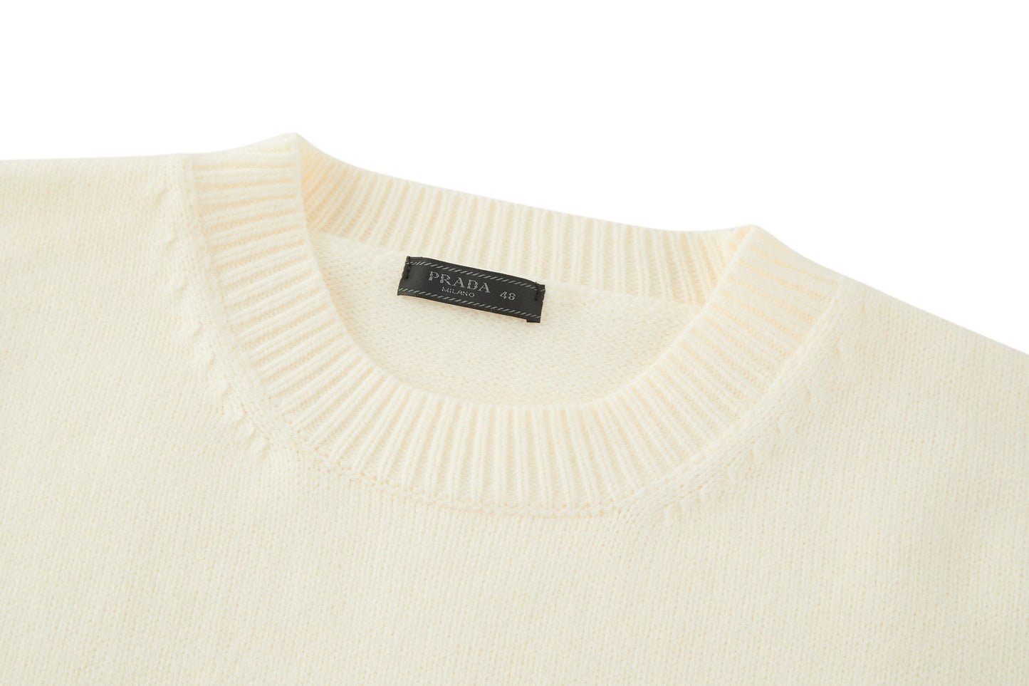 Prada Embroidered Logo Sweater "Cream"
