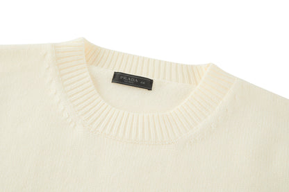 Prada Embroidered Logo Sweater "Cream"