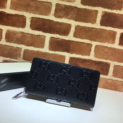 Gucci Textured Leather GG Embossed Long Wallet