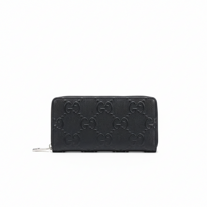 Gucci Textured Leather GG Embossed Long Wallet