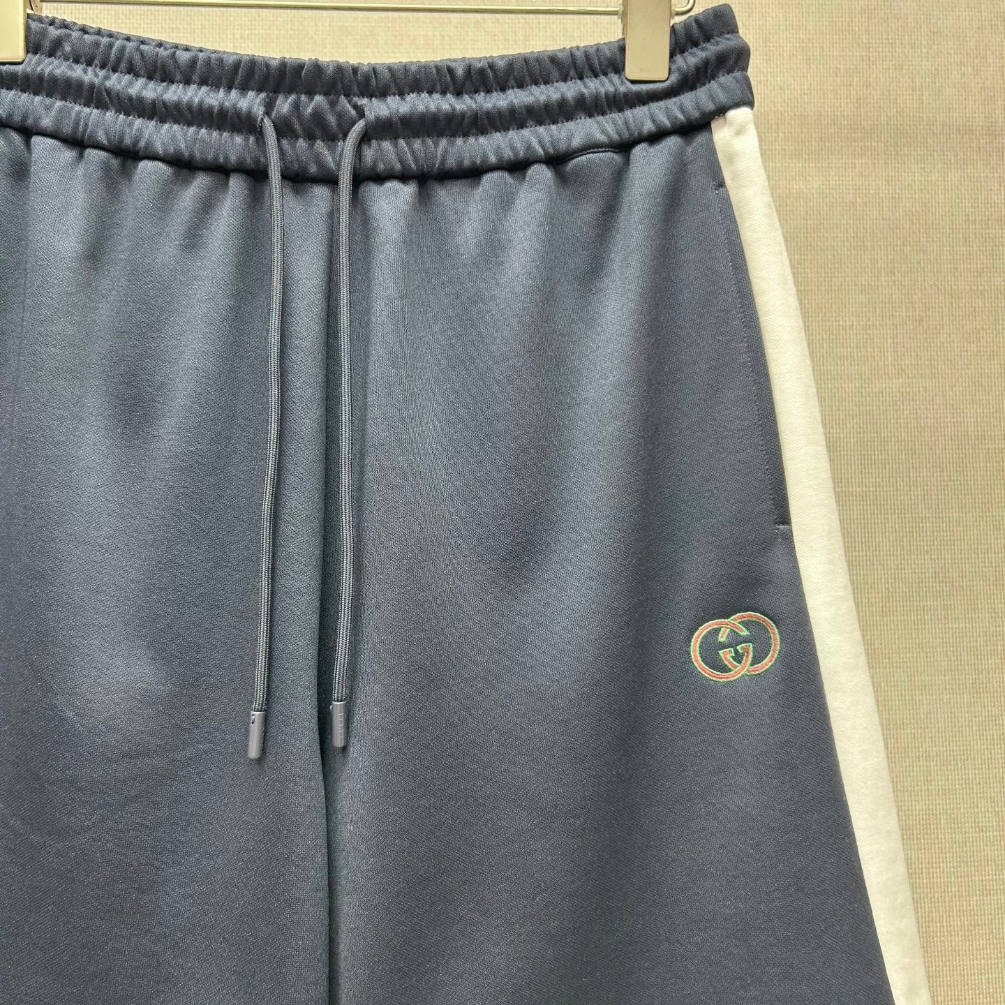 Gucci Technical Jersey Shorts with Embroidery "Navy-White"