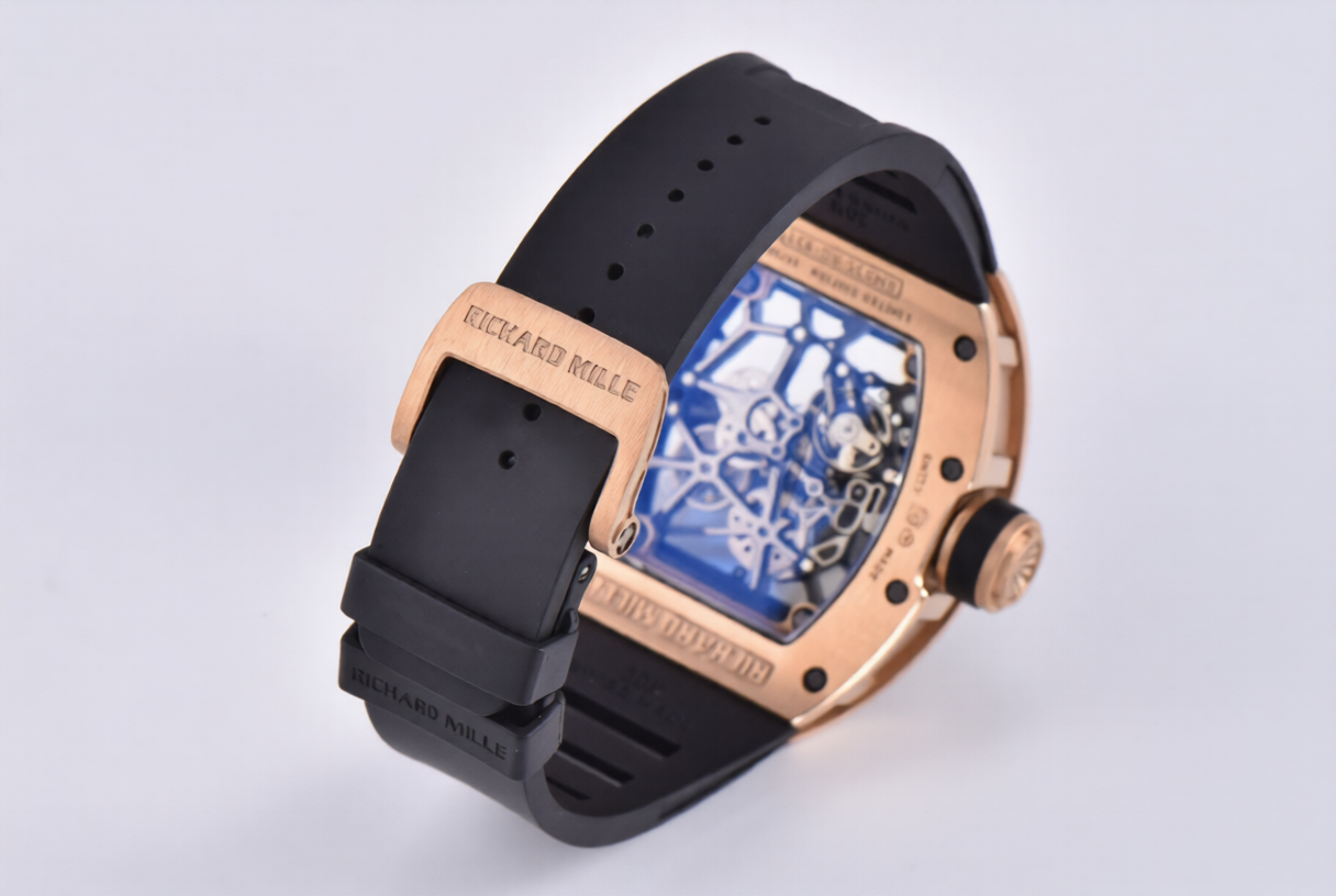 Richard Mille RM035 49.9x41.5mm Black Rubber Strap Skeleton Dial