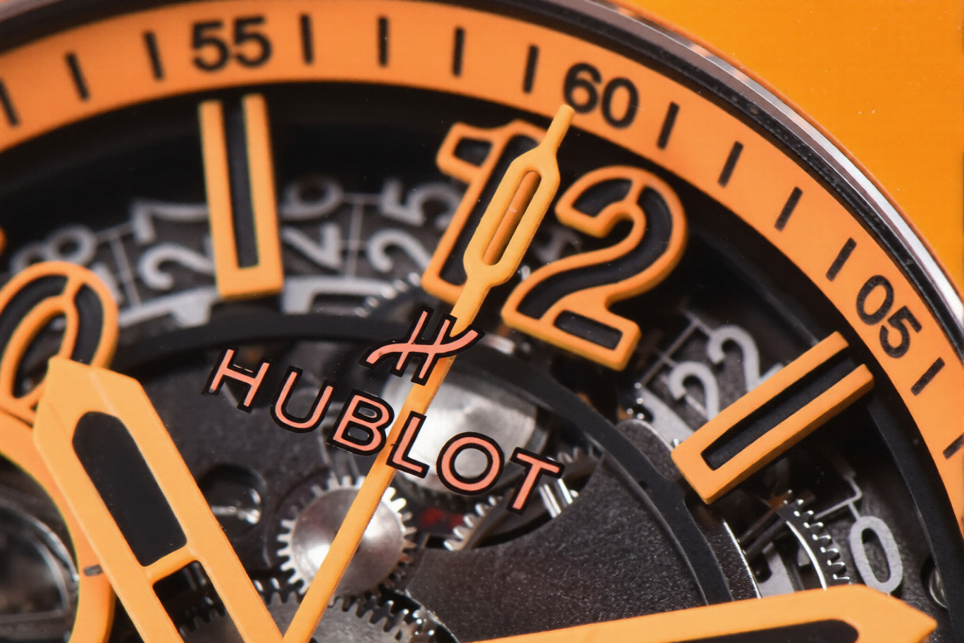 Hublot Big Bang Unico 42mm Orange Rubber Strap Orange Ceramic Sceleton Dial