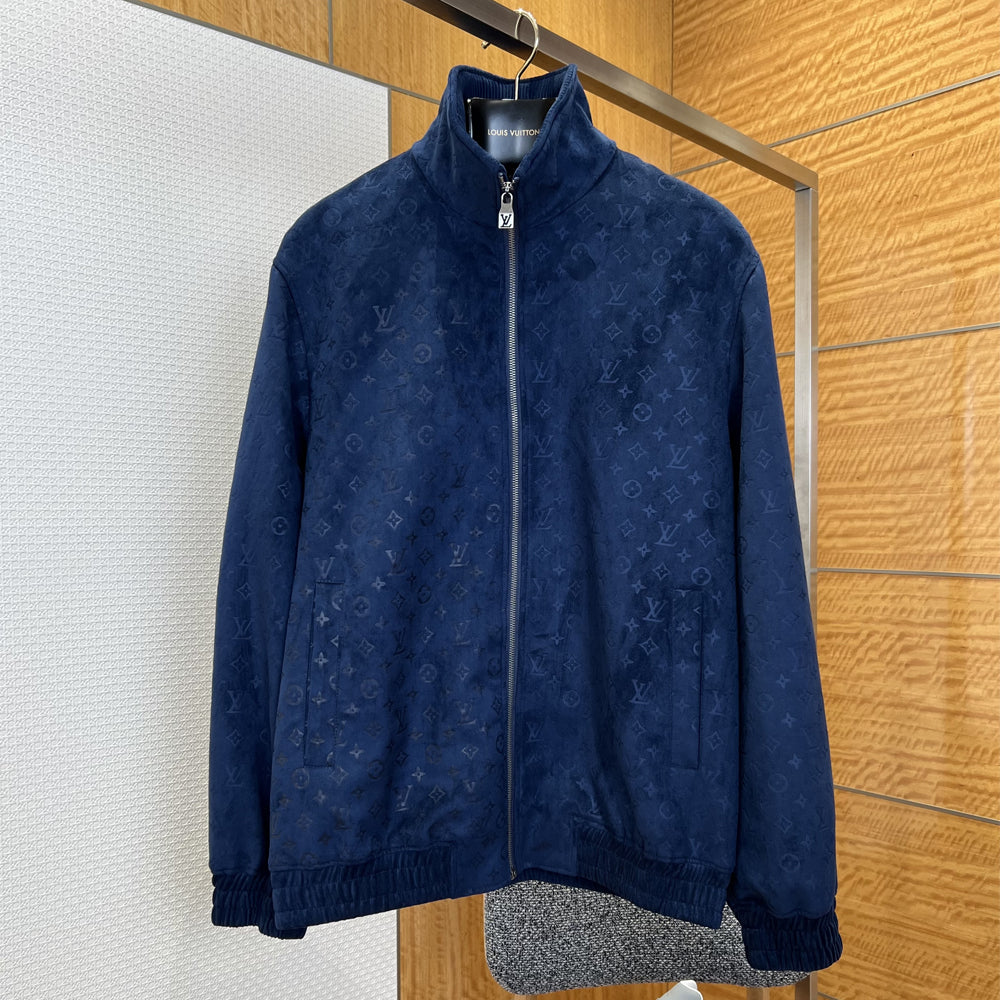 Louis Vuitton Monogram Embossed Tracksuit Jacket "Navy"