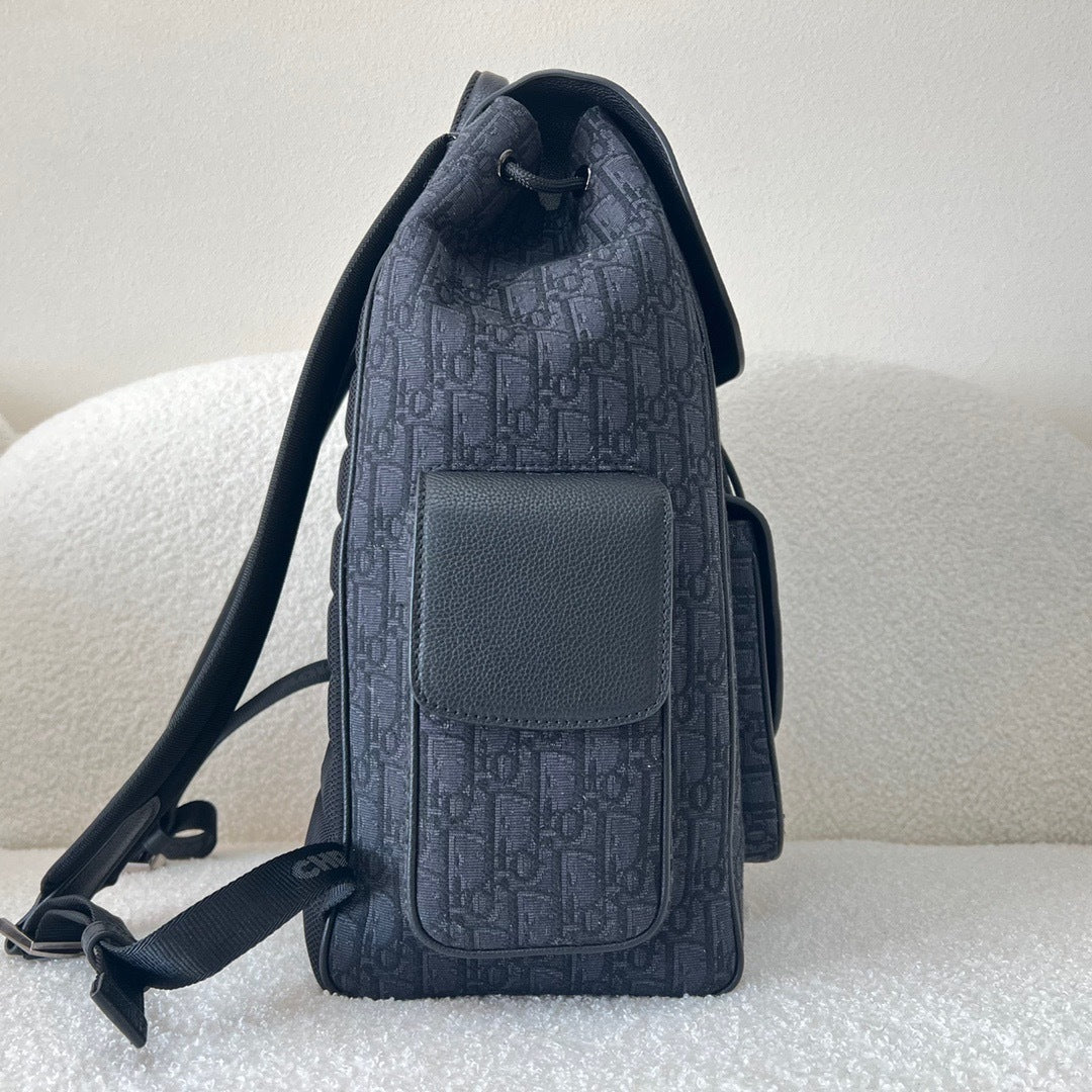 Dior Oblique Jacquard Saddle Backpack with Flap