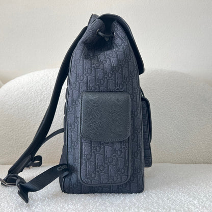 Dior Oblique Jacquard Saddle Backpack with Flap