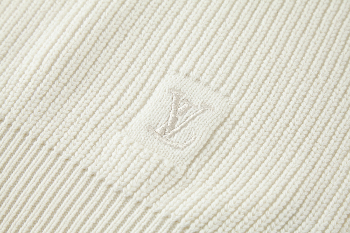 Louis Vuitton Embroidered Signature Cashmere Crewneck "Milky White"