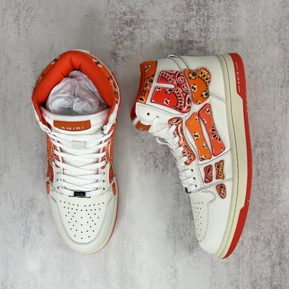 Amiri Skel Top High "White-Orange Bandana"
