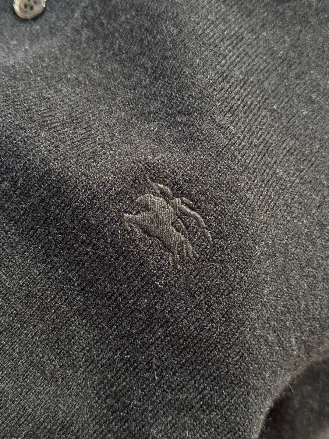 Burberry Long-sleeve Cashmere Blend Polo Shirt "Black"