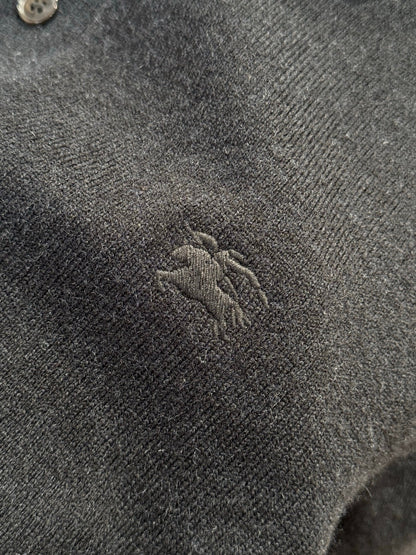 Burberry Long-sleeve Cashmere Blend Polo Shirt "Black"