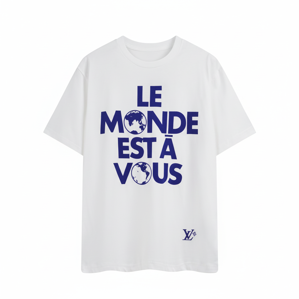 Louis Vuitton Graphic Cotton T-Shirt "Milky White"