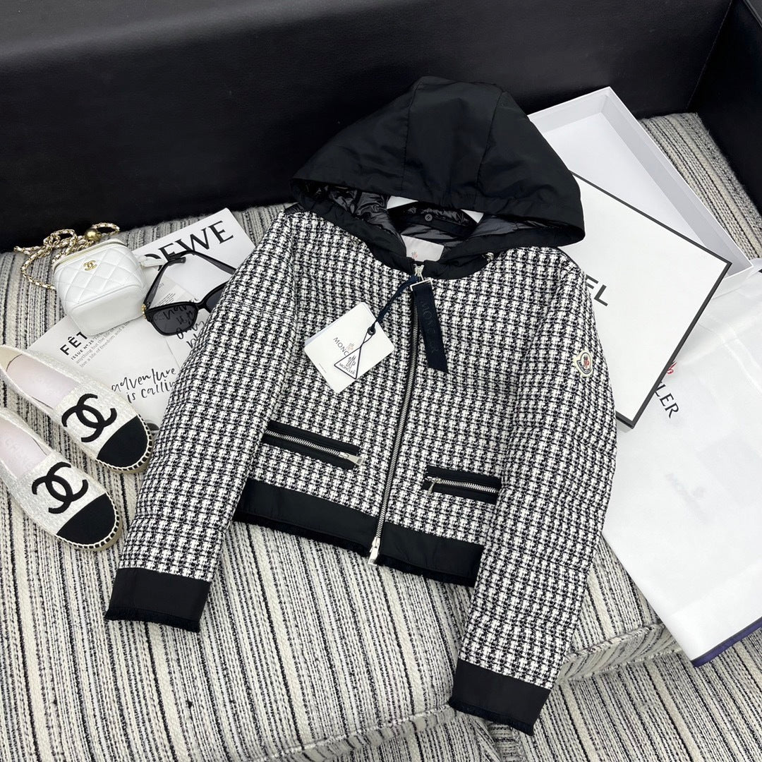 Moncler Remonay Tweed Down Jacket "Black"