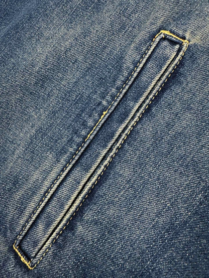 Louis Vuitton Denim Jacket With Leather Signature Details