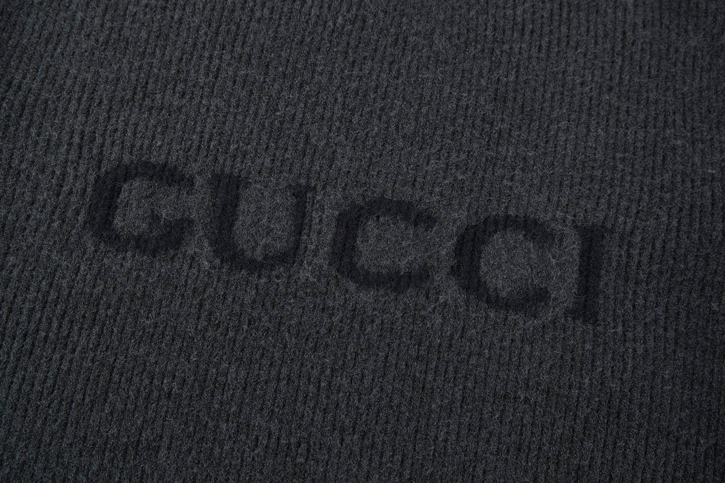 Gucci Wool Cashmere Rib Knit Sweater "Dark Grey-Black"