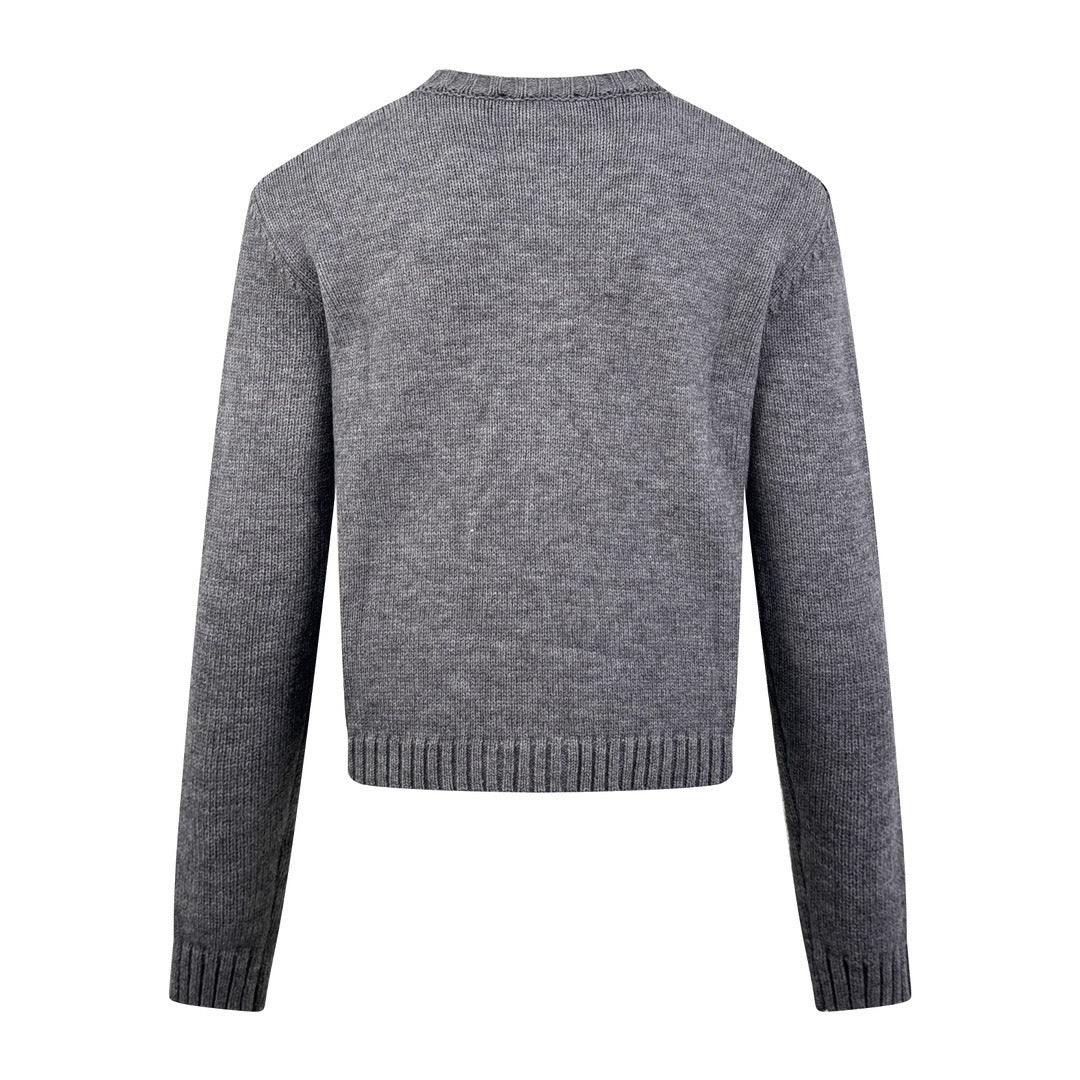 Prada Argyle Knit Cashmere Cardigan "Grey"