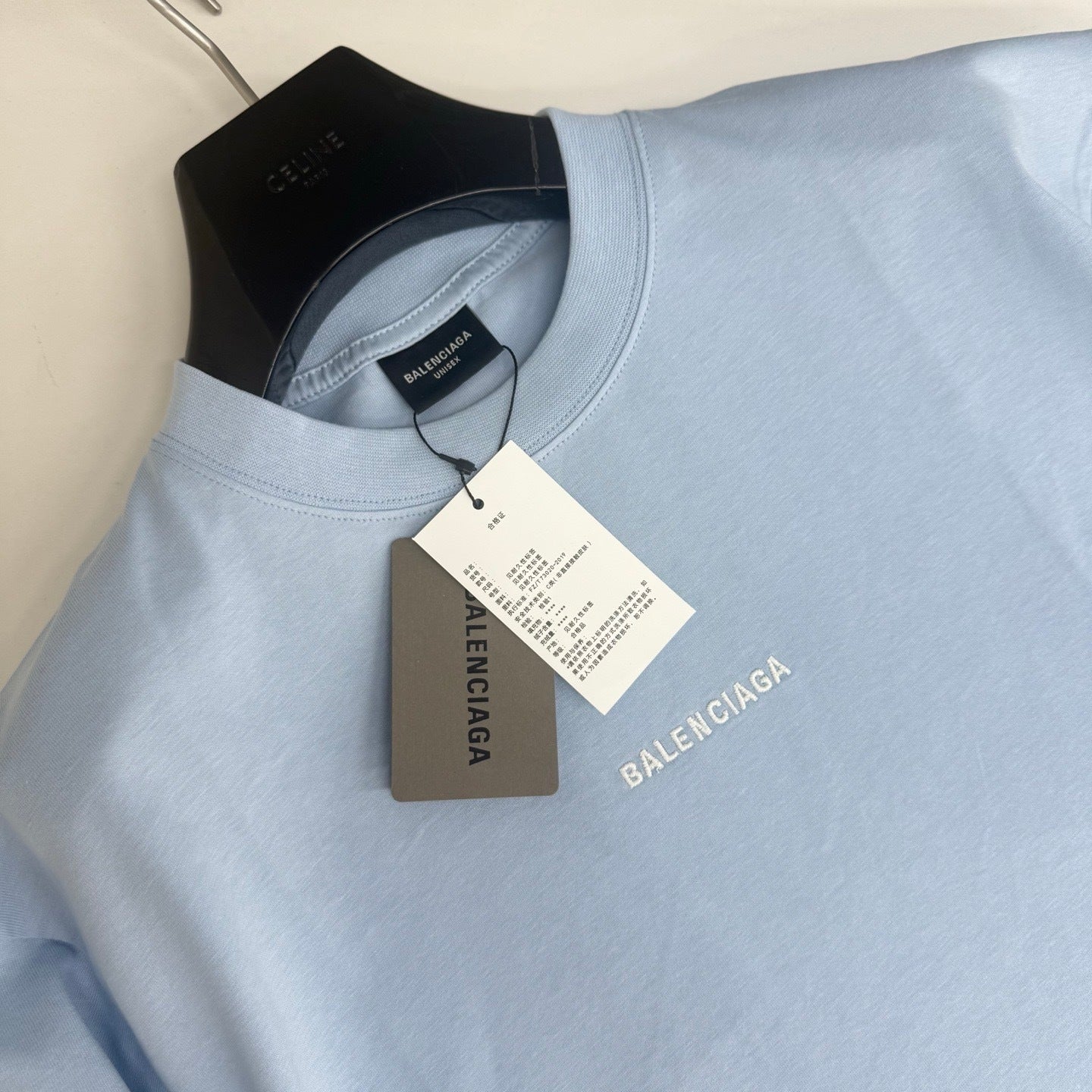 Balenciaga Back T-Shirt "Light Blue-White"