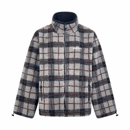 Miu Miu Checked Teddy Jacket "Grey"