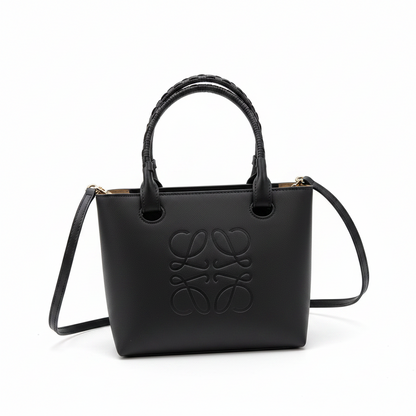 Loewe Anagram Embossed Small Leather Tote Bag "Black"