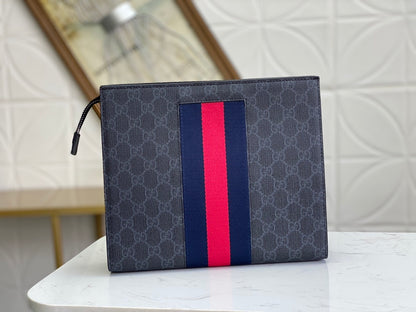 Gucci GG Supreme Sherry Line GG Web Pouch
