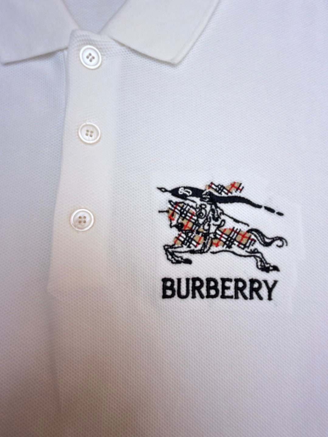 Burberry EKD Sketch Cotton Polo T-Shirt "White"