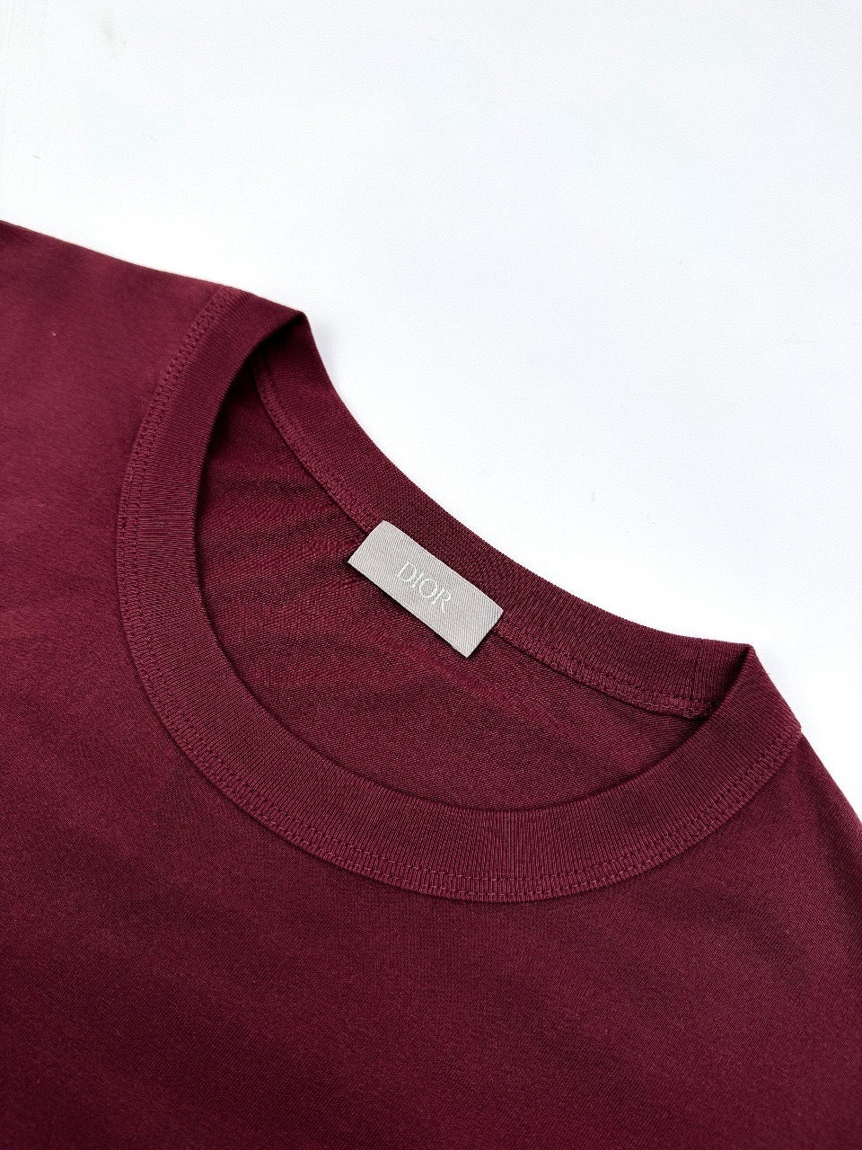 Dior Ribbon T-Shirt "Burgundy Cotton Jersey"