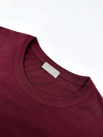Dior Ribbon T-Shirt "Burgundy Cotton Jersey"