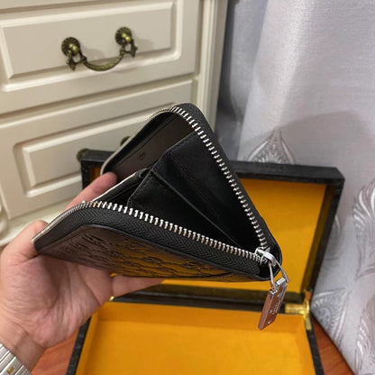 Gucci GG Leather Embossed Zip Around Wallet