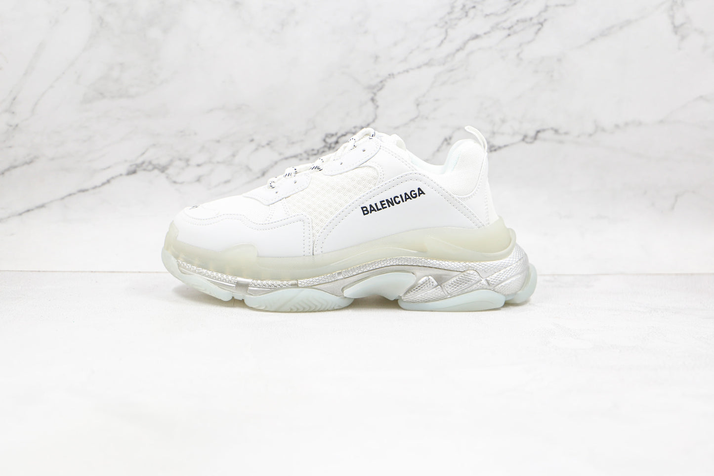Balenciaga Triple S "White-Silver Sole"