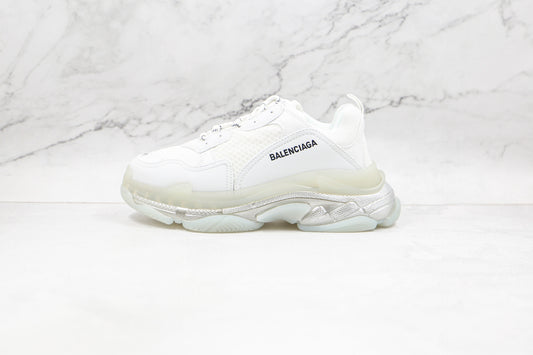 Balenciaga Triple S "White-Silver Sole"