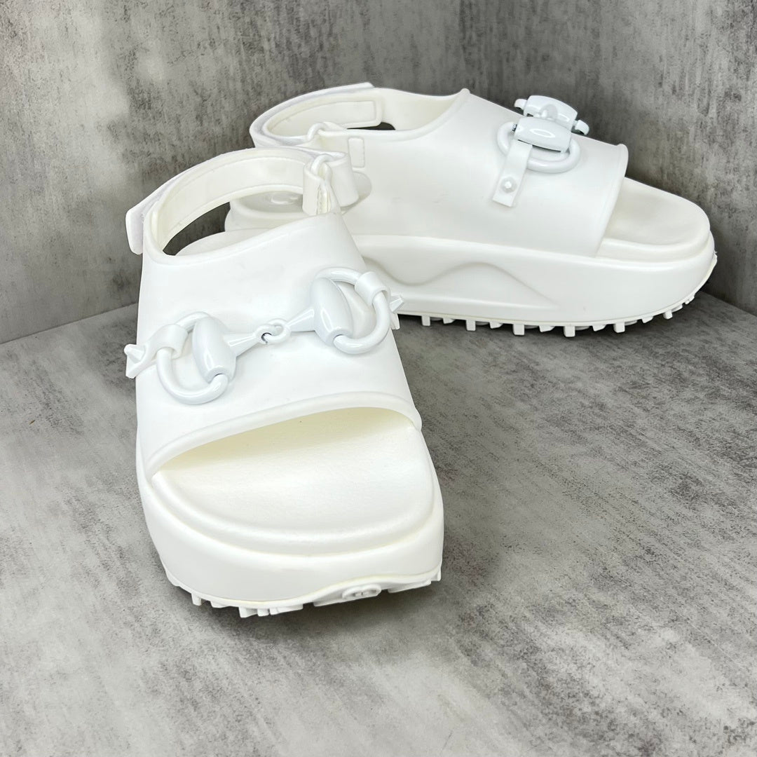 Gucci Horsebit Sandals "White"