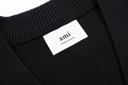 AMI Paris Ami De Coeur Cardigan "Black"